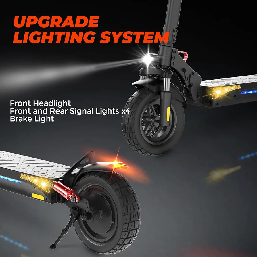iScooter iX3 Electric Scooters Adult, 10" Pneumatic Off-road Fast Electric Scooter with Lock, APP Control, 40KM Range, 3 Speed Modes, 4 Shock Absorbers, Fast Charging, Foldable E Scooter