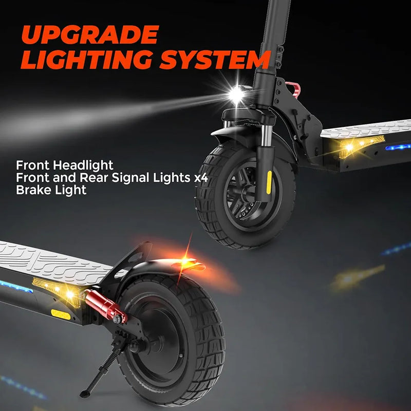 iScooter iX3 Electric Scooters Adult, 10" Pneumatic Off-road Fast Electric Scooter with Lock, APP Control, 40KM Range, 3 Speed Modes, 4 Shock Absorbers, Fast Charging, Foldable E Scooter